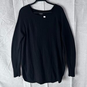 Halogen Womens Black Wool Cashmere Blend Pullover Sweater XL Crew‎ Neck